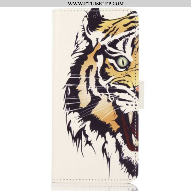 Etui Folio do iPhone 14 Pro Max Zaciekły Tygrys